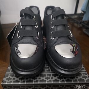 Mens Black and Silver Shoes